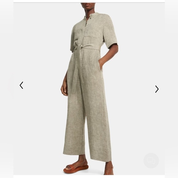 Theory Patch-Pocket Jumpsuit in Hemp. Size 00 color - willow melange - Picture 2 of 14